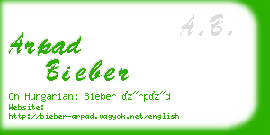 arpad bieber business card